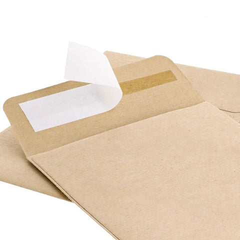 Brown Seed Packets 4.5 By 3.25 Inches 100 Pack Blank Envelopes For Seeds, Coins, Keys And Tiny Parts with self-adhesive seal