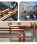 5Pcs straight copper fittings collage for HVAC: 3/8 in. ID straight couplings and dimple-stop sweat fittings