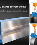 U-shaped bottom groove of Heavy Duty Steel Magnetic Lifter With Effortless Release And Safe Tilt Control 6600 Lb Capacity.