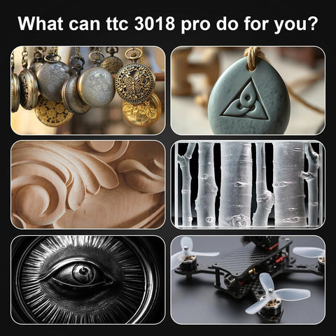 Twotrees TTC3018 Pro CNC router, desktop 3-axis engraving, all-metal milling with 300x180x40 mm working area