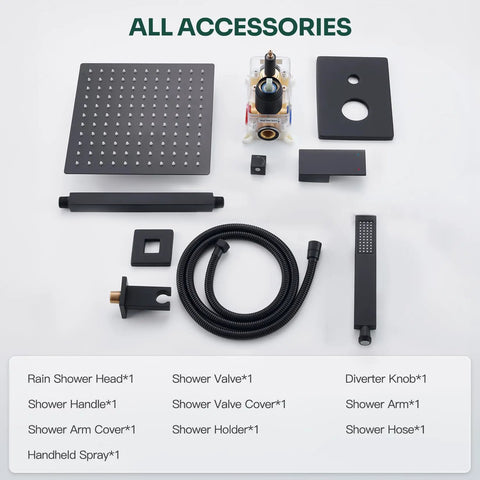 Top Shelf Ceiling Mount Shower System With 10 Inch Rain Head And Handheld Valve Trim Kit For Bold Bathroom Refresh Slick Finish No Fuss Durable Efficient Setup