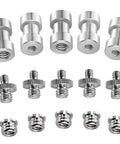 Knockout 15 Piece Screw Adapter Set featuring Slick 1/4 To 3/8 Thread Converters for DSLR Cameras Tripods and Camera Cages