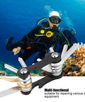 Diver using 8 In 1 Scuba Diving Multi Tool with folding design, stainless steel repair kit, includes screwdrivers and wrenches