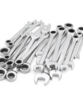20 Piece Ratcheting Wrench Set Inch And Metric Sizes, Combination Wrenches With Five Degree Sweep displayed on white background