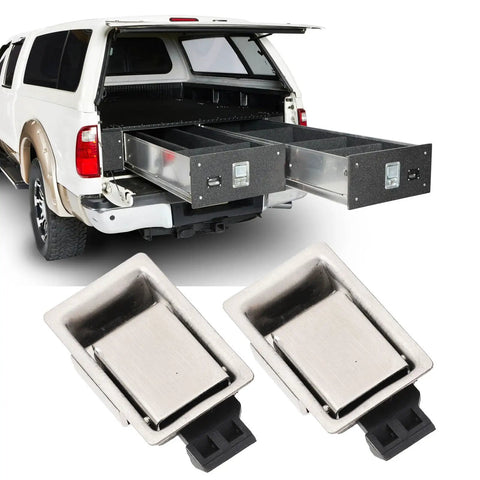 Heavy Duty Commercial Grade Stainless Steel Flush Mount Paddle Handle Lock Pair, Built Like A Tank Truck Toolbox Latch With Hella Fast Installation For Trucks And Trailers
