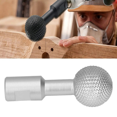 Rugged Spherical Wood Carving Burr Tungsten Carbide Teeth 10 Millimeter Hole Fits 100 Angle Grinder Thick Coat Alloy Steel File for detailed woodworking.