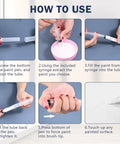 Instructions on using Easy Touch Up Paint Pens Refillable Wall Repair Kit for drywall and furniture repairs.
