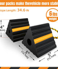 Tough Rubber Wheel Chocks For RVs Trailers Campers Trucks Cars Aircraft And Boats With Reflective Strips