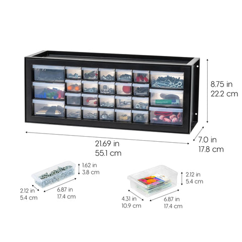 Hella Practical 26 Drawer Teacher Tool Box And Craft Supply Caddy With Spacious Slots For Markers Stickers And Hardware Made In Usa Straight Up Sturdy All Black Finish