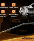 Adjustable Rear Track Bar For Jeep Wrangler TJ 1997 2006, Length Range 31.37 To 34 Inches, Fits 1 To 6 Inch Lift, Replaces Stock Bar, Beef Up Axle Alignment And Slash Lateral Play For Better Handling. Adjustable tubular rear track bar with PU bushing.