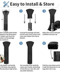 Installation steps for the Beefed Up Heavy Duty Outdoor Patio Heater Cover With Zipper And Storage Bag, Waterproof UV Resistant Dust Proof Windproof Shield For Standing Propane Heaters, 89 Inch High By 33 Inch Deep By 19 Inch Wide, Black.