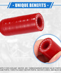 Red reinforced silicone coolant cap with polyester, universal fit for cars and SUVs and trucks, high temperature resistance.