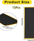 15Pcs Fingerboard Foam Grip Tape Set With Self Adhesive Anti Slip Black 4.33x1.5Inch Mini Skateboard Grips product dimensions