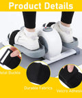 Person using elliptical machine with 2 Pack Bike Pedal Straps for Under Desk Workouts, Adjustable Leg Exerciser Traction Straps, black
