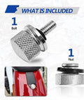 Stainless Motorcycle Seat Bolt Kit With 1/4-20 Threads, Fender Seat Nut Kit in silver with nylon washer for Harley bikes