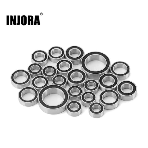 Beefed Up Steel Sealed Bearing Kit For TRX4M 1 By 18 RC Crawler, 22Pcs Black And Grey, Dustproof Precision Bearings Replacing Stock Bushings