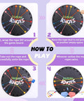 Rope Untangling Puzzle Kit 10 Twisted Rope Challenges for Adults and Kids, showing a 4-step guide on a round puzzle board.