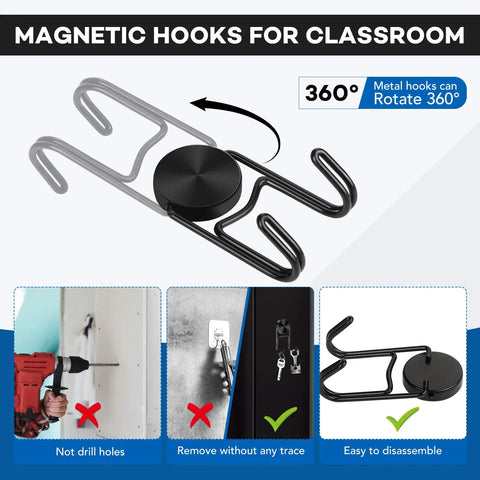 Totally Solid Magnetic Wall Hooks For Cruise Cabins Straight Up Dependable Door Magnets Zero Drill Setup Premium Steel Rotating Dual Hooks Serious Storage Makeover For Home Travel