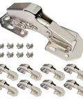 8 Pack Soft Close Hidden Cabinet Hinges For Frameless Doors 4 Inch Concealed Surface Mount With Built In Hydraulic Damping And Slow Close For Quiet Cabinets Rust Resistant Nickel Finish REDYA, showing the hinges and mounting screws.