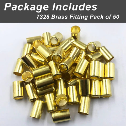 Brass Hose Ferrule Fittings 0.560 Inch ID By 1 Inch Long For Air Torch And Acetylene Hoses Repair, 50 Pack displayed.