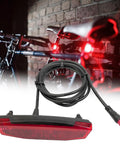 LED Bike Tail Light For Electric Bikes 6V 60V Waterproof Rear Light with cable, mounted on bike, wide 180-degree beam
