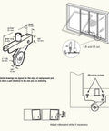 Installation diagram for Four Pack Heavy Duty Sliding Screen Door Bottom Rollers With Adjustable Tension Springs And One Inch Concave Steel Ball Bearings.