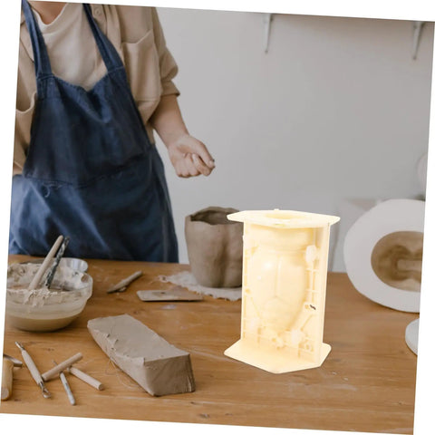 Roman Column Balustrade Mold for DIY Concrete Projects on table, visible beige mold, 8.26 x 5.90 x 5.51 inches, lightweight design