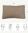Diagram of Outdoor Lumbar Pillow Set Of 2 With Inserts, Water Resistant Throw Pillows For Patio Furniture, 12X20 Inch Cushions.