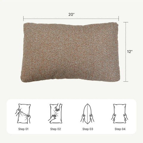 Diagram of Outdoor Lumbar Pillow Set Of 2 With Inserts, Water Resistant Throw Pillows For Patio Furniture, 12X20 Inch Cushions.