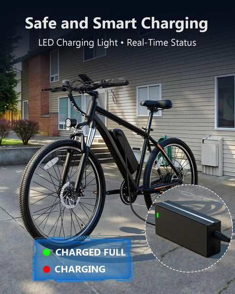 48V Lithium Battery Charger For Electric Bikes UL Certified 54.6V 2A Fast Charger With Auto Shutoff Intelligent Temperature Control And Fire Resistant Case For 48V E Bike Batteries Only