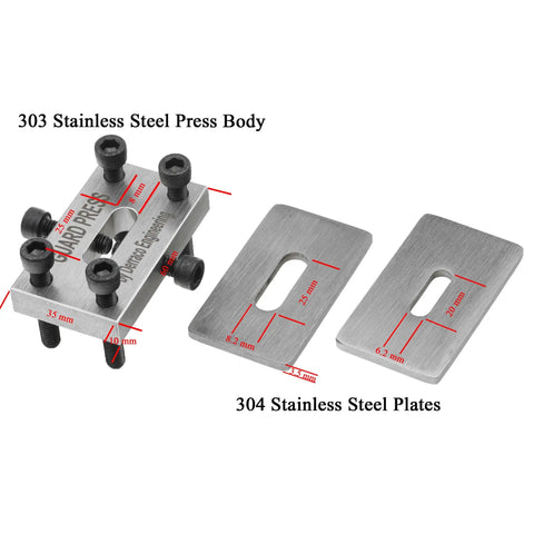 Guard Press For Knife Makers Pro Grade CNC Machined 303 Stainless Steel Tool with 304 SS plates for hidden tang knife installations