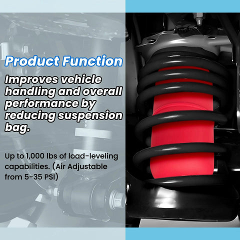 FLOVENTIS 2-piece rear air suspension kit: red air bag with black coil spring