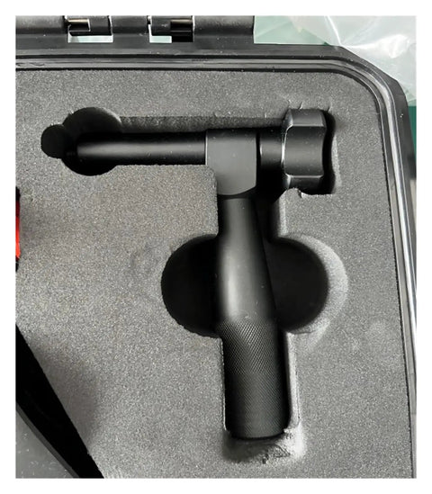 Badass Hydraulic Torque Wrench With Automatic Square Drive Snugs Rusted Lugs Secure At 433 To 4332 Nm Up To 10000 Psi compact tool in protective foam case.