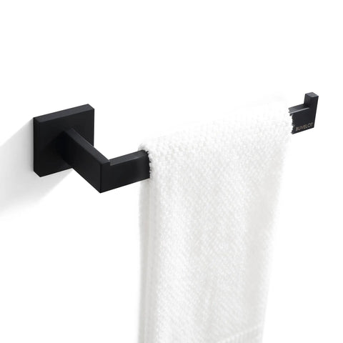 Matte Black 5 Piece Bathroom Hardware Accessories Set Includes Towel Bar And Towel Rack Robe Hook Toilet Paper Holder Wall Mounted