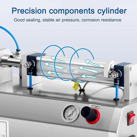 Precision components cylinder of Heavy Duty Commercial Paste And Liquid Filling Machine Adjustable Speed And Pressure Oils Honey Sauce Water 500ml Capacity