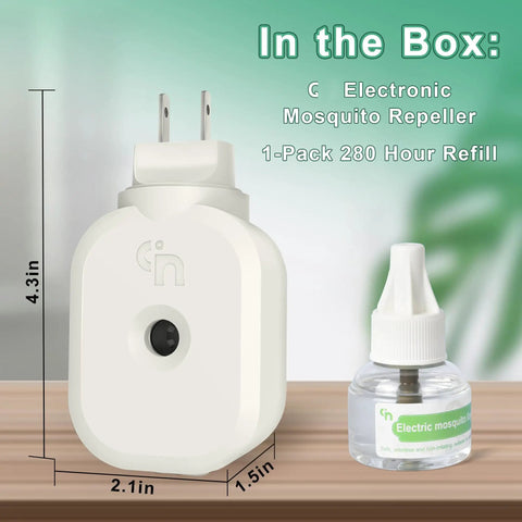 Plug In Mosquito Repeller For Indoor Use, Electronic Insect Repellent With 20 Foot Protection Zone, One Click Setup