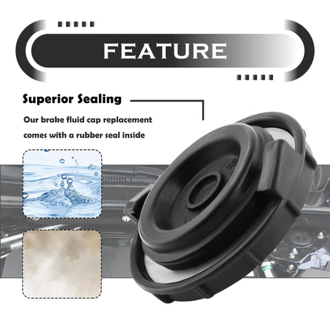 Brake Fluid Cap Replacement And Master Cylinder Cap For Honda Civic Accord Fit CRV S2000 And More OEM Style Reservoir Cap with Rubber Seal