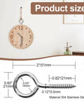 Illustration of Heavy Duty 2 Inch Screw Eyes Set in 304 Stainless Steel, 10 Pack M3 Eye Hooks with dimensions and application.