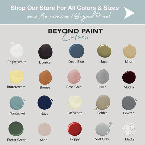 Color options for Beyond Paint including pewter for All In One Refinishing Paint Gallon For Furniture And Cabinets No Stripping Sanding Or Priming Needed Quick Easy Coat In Pewter Transforms Surfaces With Minimal Prep For A Fresh Modern Look