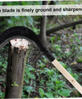 Long Handle Manganese Steel Hand Scythe for Weeding and Gardening with a Comfy Grip Balanced for One Hand Use slicing wood