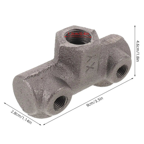 Built Tough Cast Iron Air Compressor Four Way Manifold Block With One Half Inch And One Quarter Inch Female Threads Multi Port