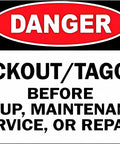 Lockout Tagout Safety Sign 8x12 Inch Aluminum Wall Plaque For Industrial Equipment Maintenance caution message