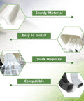 Downspout Diverter Extension For Rainwater Redirection And Foundation Protection, 5x3.8 inch, white PP showing material and dispersal features.