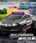 All Terrain RC Police Car Toy One Twenty Two Scale With 2 Point 4 GHz Remote Real Lights Durable ABS Body on various surfaces