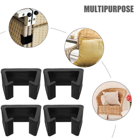 4 Pack Sofa Connector Clips For Sectionals And Rattan Chairs, Easy To Use Plastic Furniture Fasteners, showing clip application