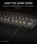 Top Shelf Wireless 75 Percent Gaming Keyboard Featuring Hot Swap MLX Tactile Switches with USB connection for charging.