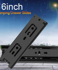 Close-up of 6-inch damping drawer slides, showcasing steel construction for Two Pack 45mm Steel Drawer Slides That Glide Like Butter Silky Smooth Dresser Metal Runners For File Cabinets Trash Cans And Kitchen Drawers Perfect For 4 Inch 6 Inch And 8 Inch Lengths.