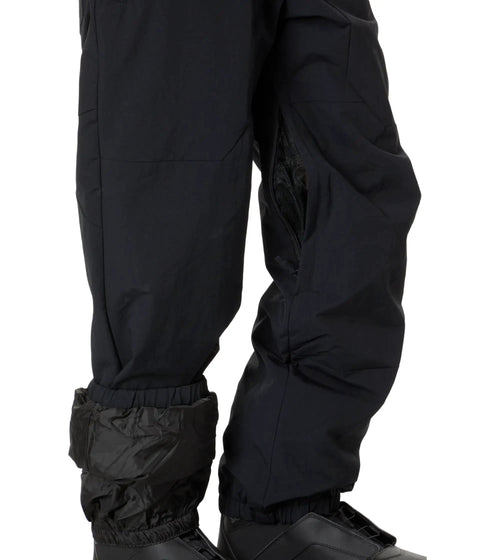 Fly High Snow Bib For Winter Adventures Gear, 10K DryFlight Waterproof Breathable, True Black, Size Large, leg detail view