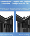 Pro Grade Dual Mode Fiber Optic Cable Stripper Knife With Vertical And Horizontal Use showing cutting modes detail