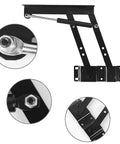4 Pack Lift Up Top Hinges With 150N Gas Spring Coffee Table Lift Mechanism showcasing detailed hinge and gas spring components.